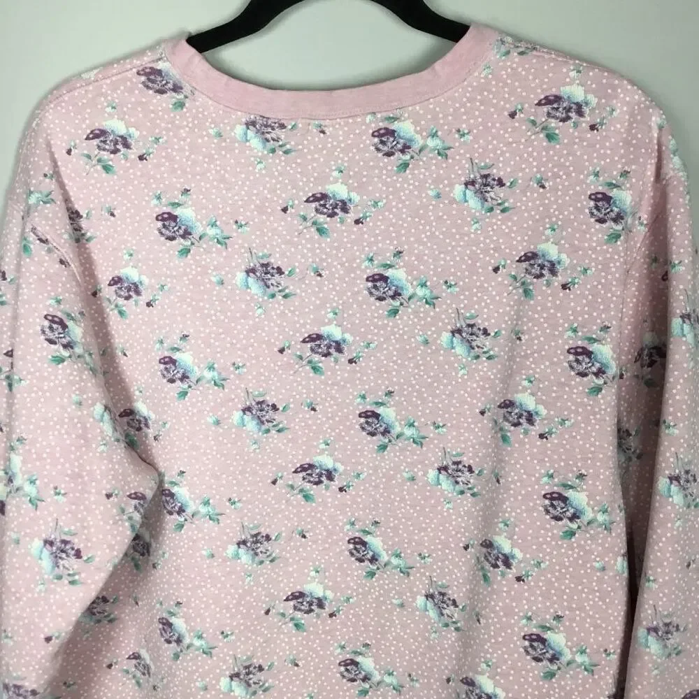 Vintage Pink‎ Floral Grannycore Grandma Cottagecore Feminine Sweatshirt 16-18W